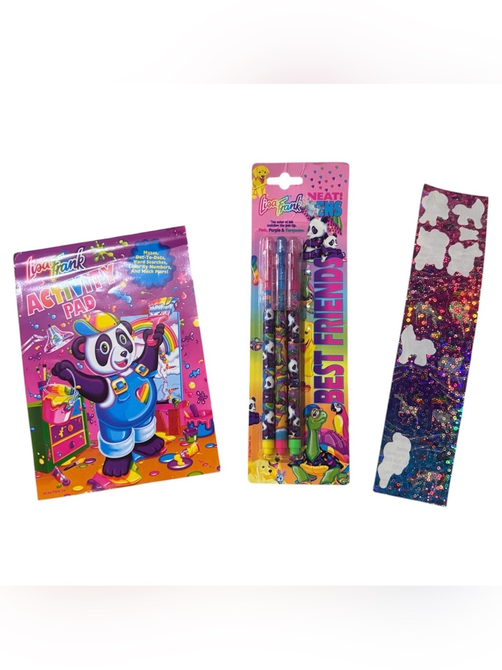 Vintage Lisa Frank Bundle Neat Pens Best Friends Markie Bubble Stickers Strip